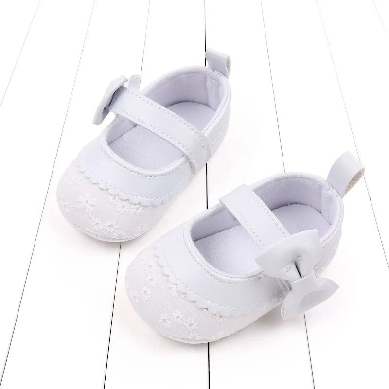 2025 Fashion Baby Shoes Soft Cotton and PU Newborn Toddler Prewalking Sneaker Cute Butterful Bow For 0-18M Baby Princess Shoes