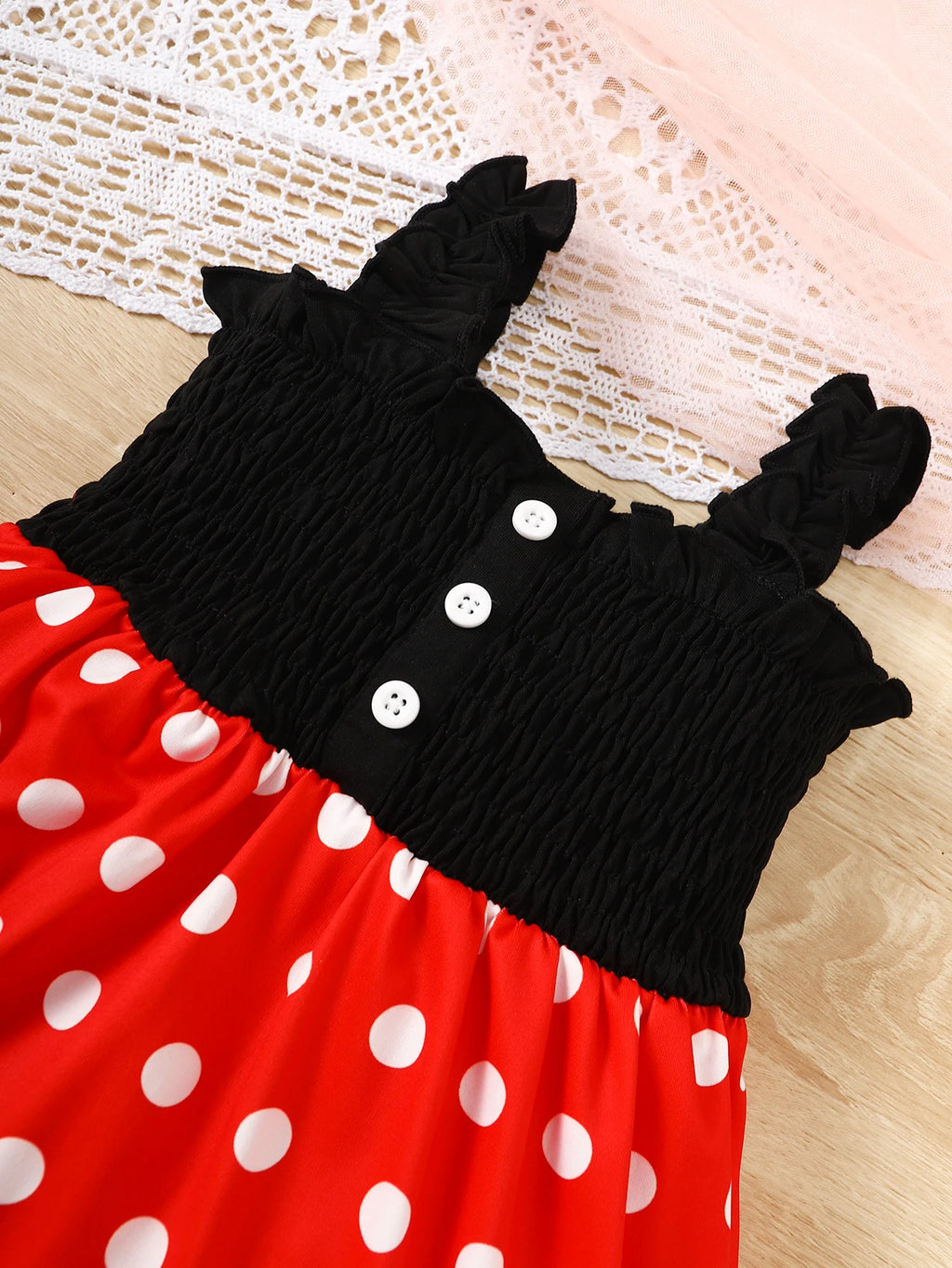 2Pcs/Set of Baby girl Summer Dress with Pleated Edge Princess Dress +Headband for 0-3 Year Baby girls Playing in Amusement Parks