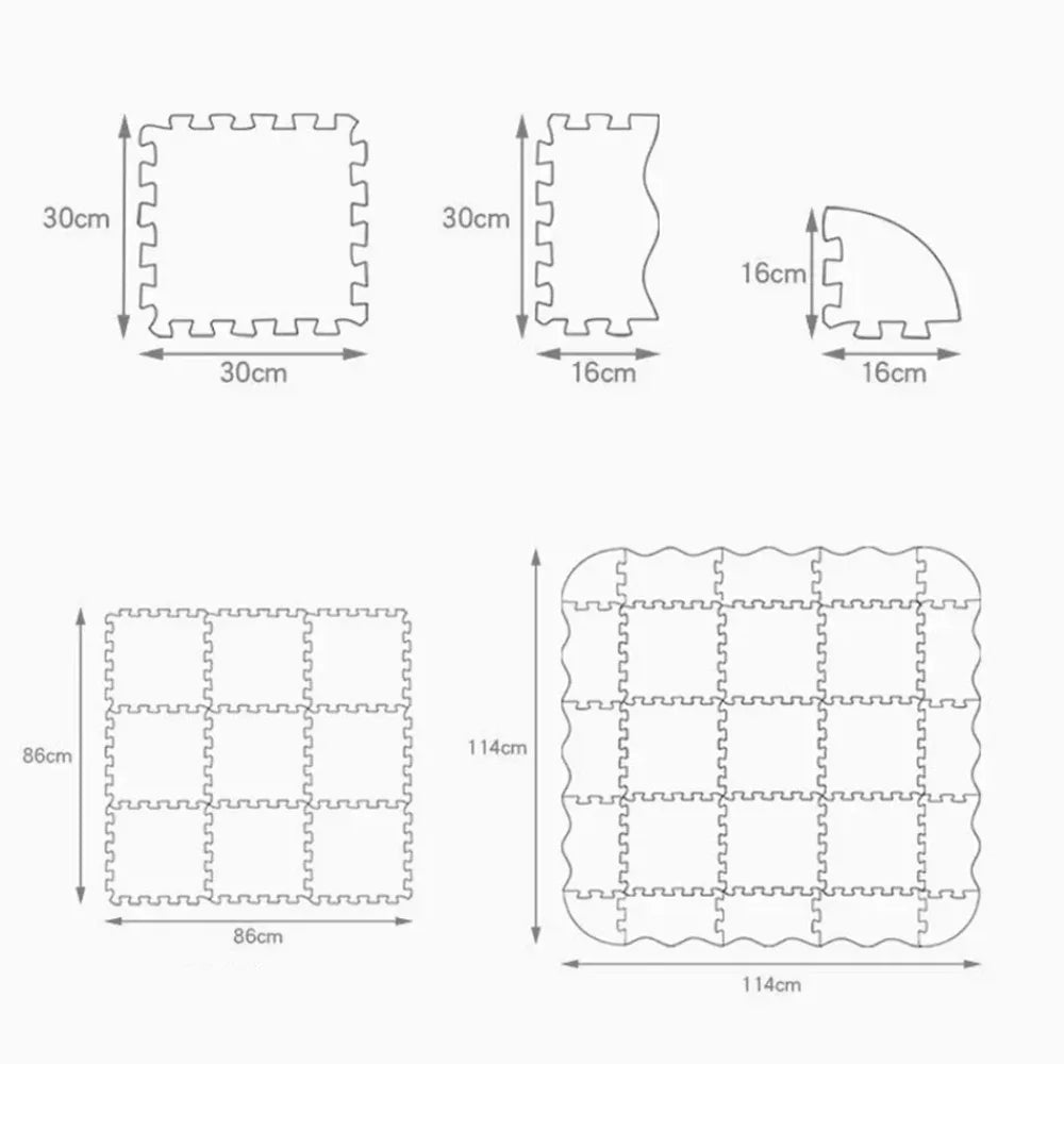 EVA Foam Baby Play Mat Soft Baby Playground Rugs Baby Toys Kids Puzzle Educational Toys Children's Room Floor Protector Carpets