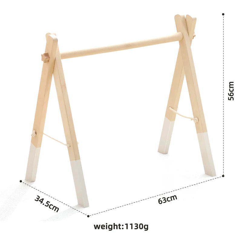 Wooden Baby Gym Frame Toy For Fine Motor Skills Development And Sensory Play Beech Wood