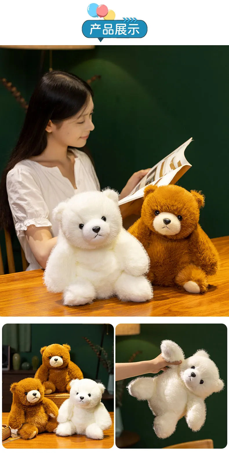 Kawaii Brown Bear Plush Toys Soft Stuffed Animal Pillow Polar Bear Comfort Doll for Back to School Anime Birthday Gifts