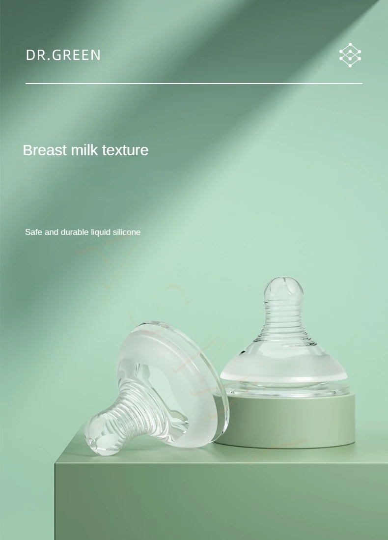 Dr.Green Wide Mouth S/M/L/Cross hole Nipple Bottle nipple safe silicone material soft texture Suitable for 0-3 years old babies