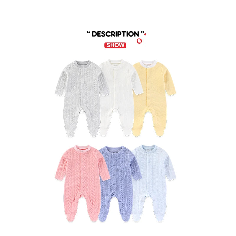1-Piece Solid Color Baby Unisex Rompers Fall Winter Newborn Boy Girl Jumpsuits 3-24 Months Infant Outdoor Clothes