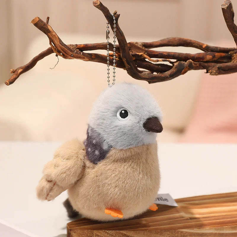 Hot 1pc 14cm Kawaii Birds Plush Pendant Toys Keychain Simulation Parrot Bird Nest Plush Keyring Anime Cute Gifts For Girls Kids