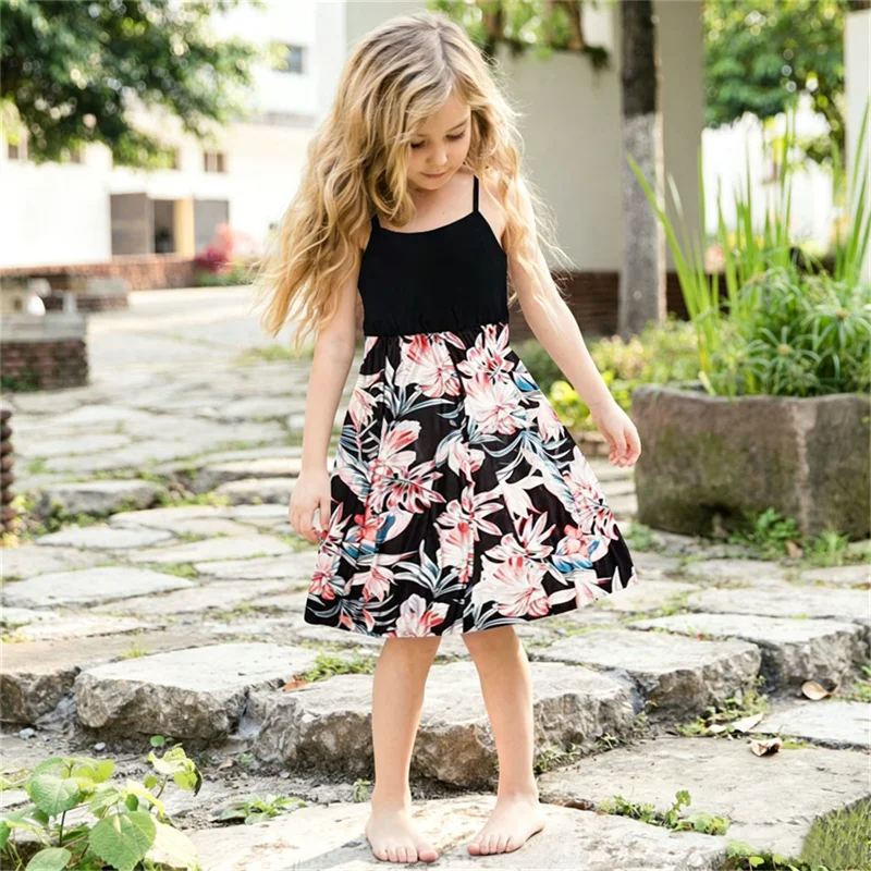 Summer Mother Daughter Dress Women Children's Clothing Vestido Baby Romper Boho Maxi Dress Family Matching Outfits Girls Dresses