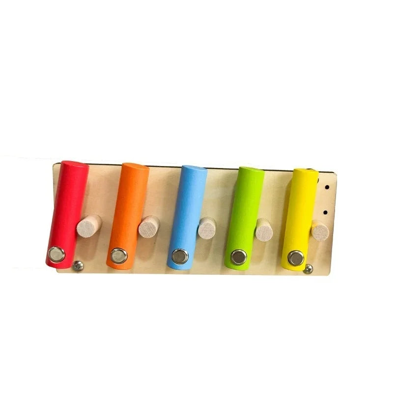 DIY Montessori Busy Board Toy For Early Education Development Wooden Material Accessories Rainbow Card Water Pipe Aid