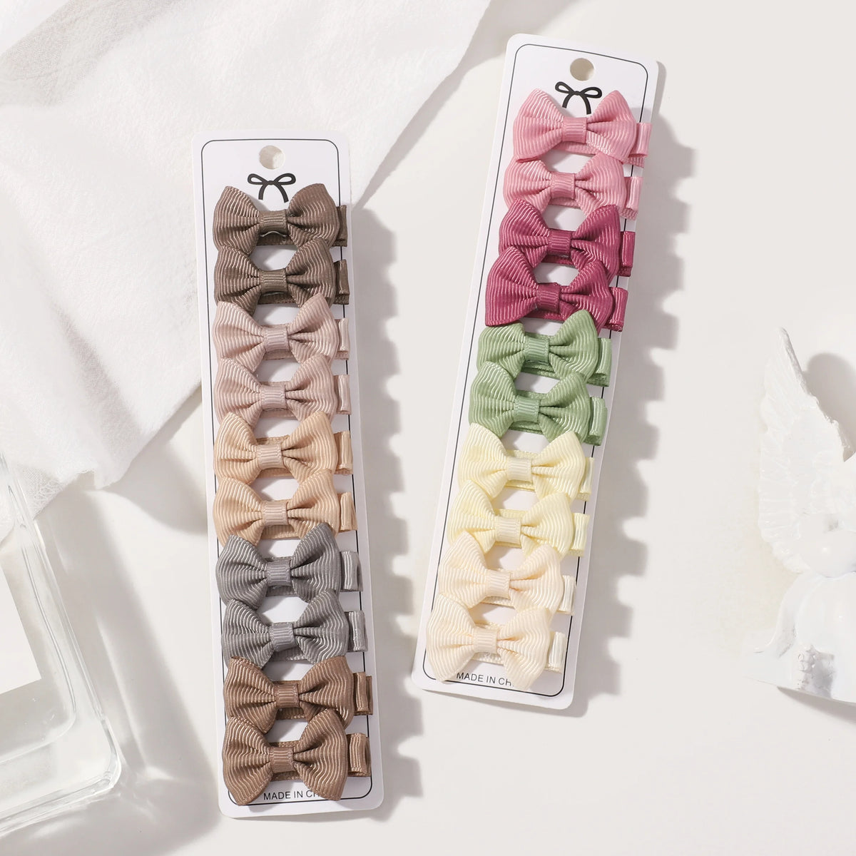 Baby Bows Fabric Hair Clips For Girls BowBots 1.5 Inch Rainbow Mini Hair Accessories 20 24 30 Pcs