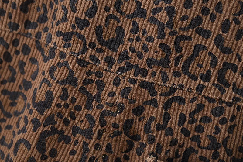 2026 Autumn 1-4T Kids Clothes Corduroy Girls Overall Leopard Print Boys Jumpsuits Children Playsuit