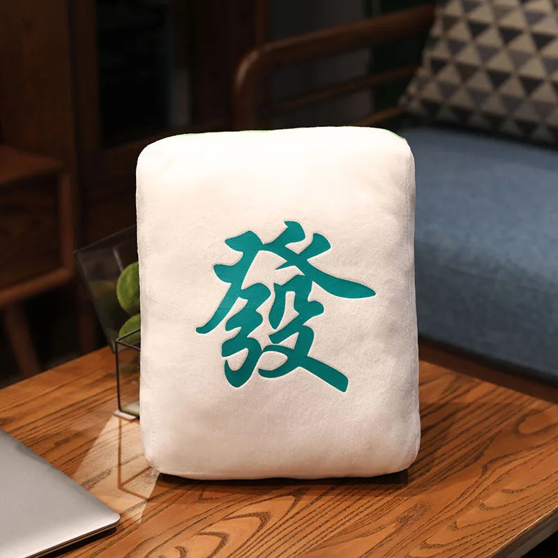 Hot 1pc Creative Mahjong Pillow Cushion Chinese Plush Toy Car Chair Backrest Mahjong Dice Funny Nap Pillow Sofa Home Decor Gift