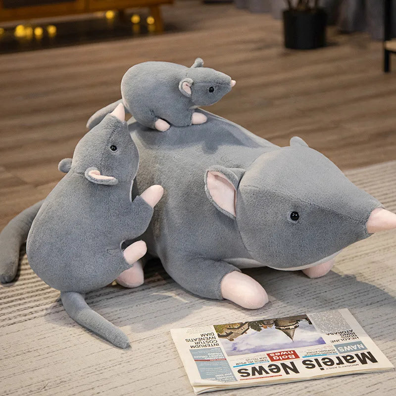 Lifelike Mouse Soft Plush Toy Lovely Grey Mice Full Stuffed Animal Rat Pillow Funny Toy Birthday Christmas Gifts