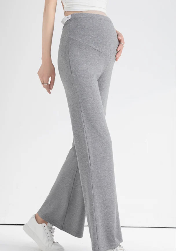 Pregnant Woman Maternity Straight Knitted Trousers With Adjustable Waist 2026 Autumn