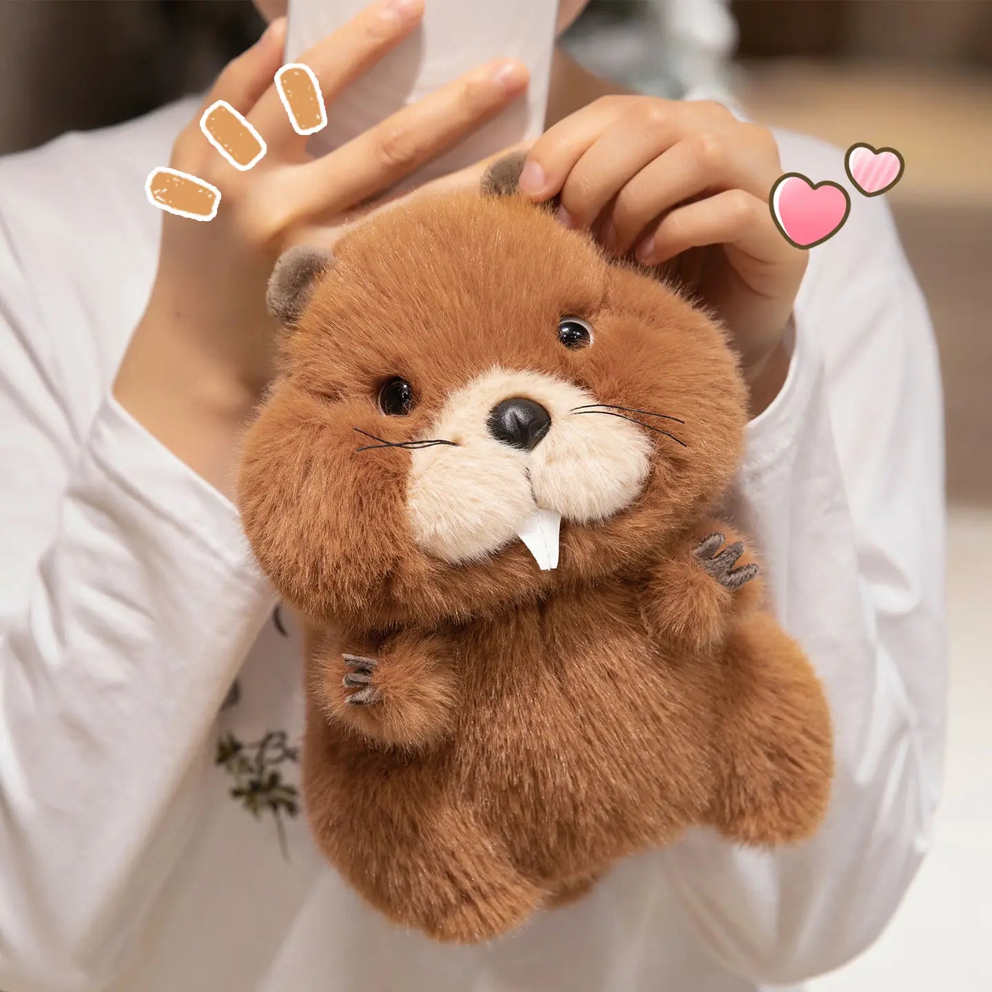 22/35/45cm Simulation Beaver Plush Doll Cute Fluffy Sitting Marmot Groundhog Toy For Kids Adorable Birthday Gift Doll