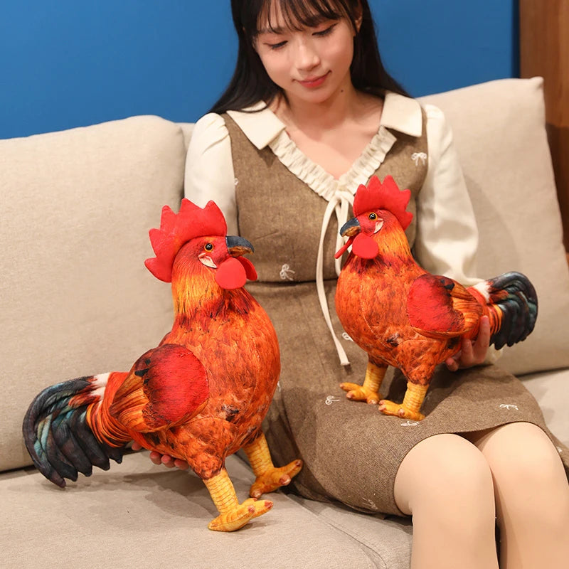 Hot High Quality 30/48cm Simulation Rooster Plush Toys Life Like Chicken Pillow Stuffed Soft Animal Dolls For Room Decor Gift