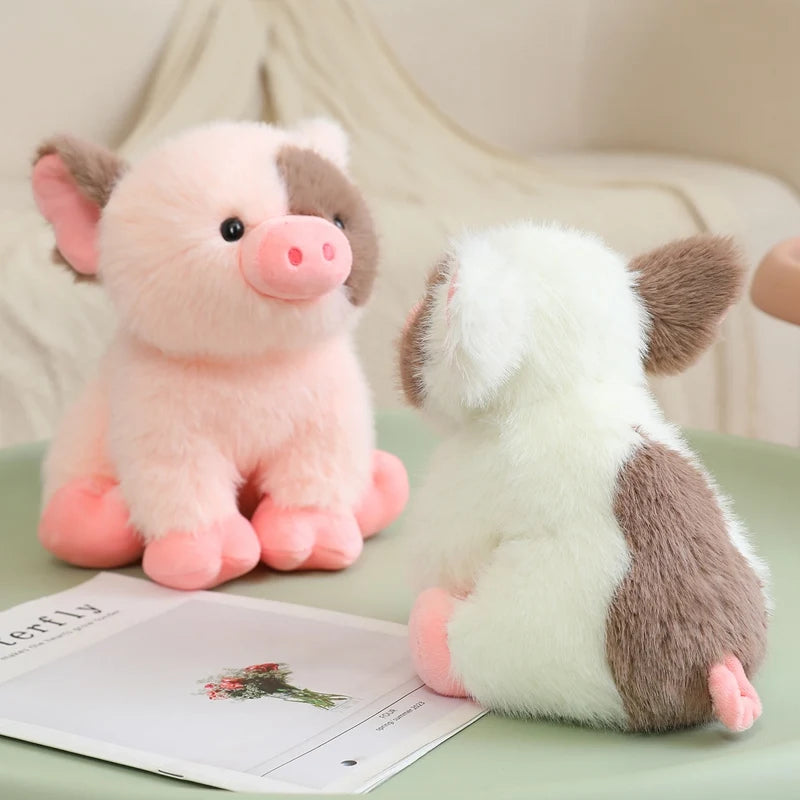 Cute Sitting Animals miniature fragrant pig Cat Soft Plush Dolls Stuffed Lifelike piglet Plushie Baby Toys Gifts For Children