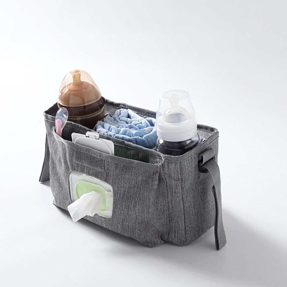 Multifunctional Baby Stroller Bag Large Capacity Waterproof Wet Wipe Hanging Bag Baby Care with Multiple Pockets