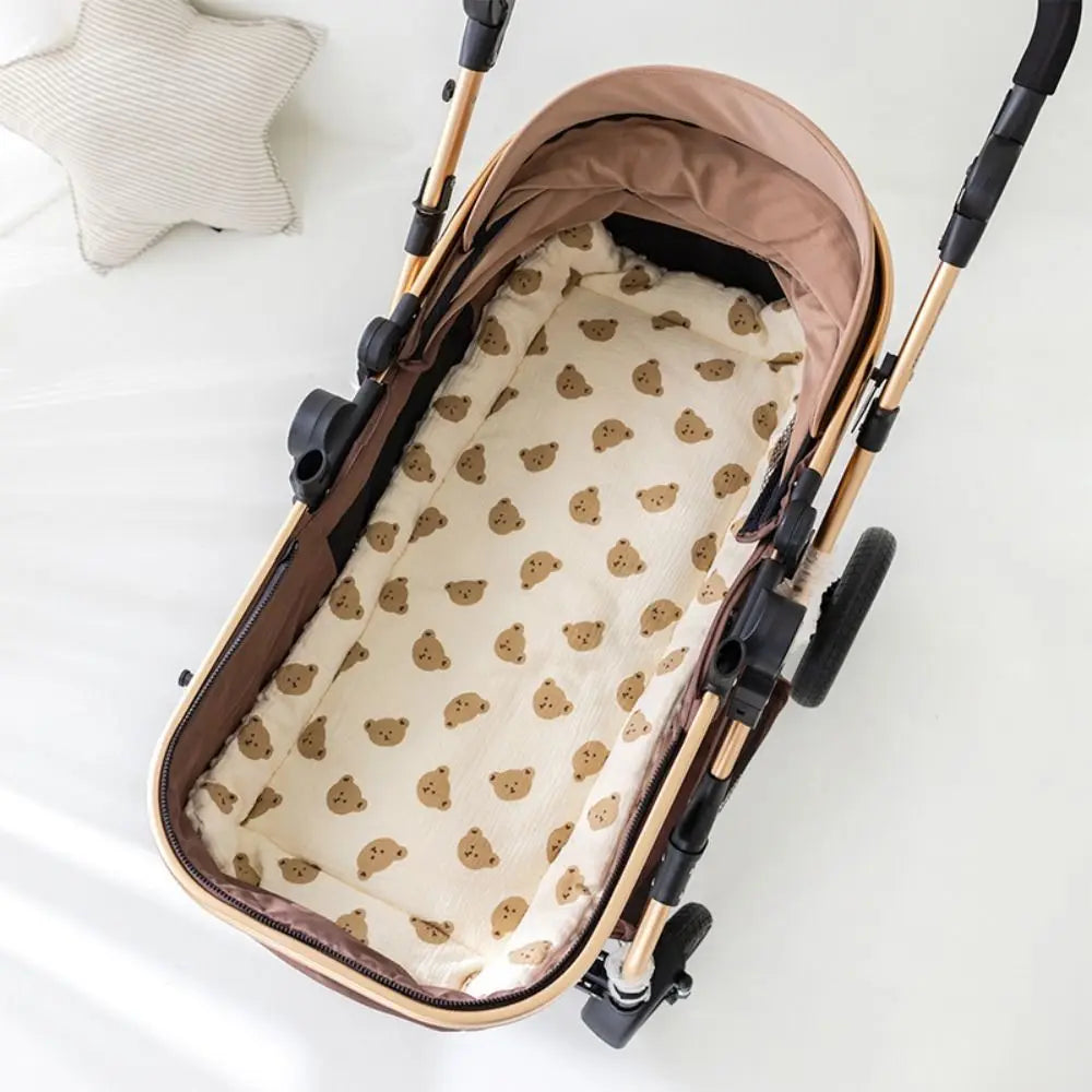 Soft Baby Stroller Cushion Comfortable Breathable Baby Pram Seat Mat Car Seat Cartoon Printed Dining Chair Cotton Pad