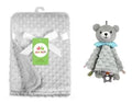 Personalized Newborn Baby Blanket with Name Custom Dot Minky Stroller Swaddle Set Security Towel Baby Shower Gift for Infant Boy