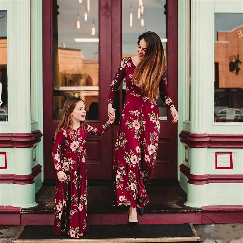 Summer Dress Women Casual Family Matching Outfits Mother Daughter Dress Girl Robe Boho Dresses Children's Clothing Vestidos