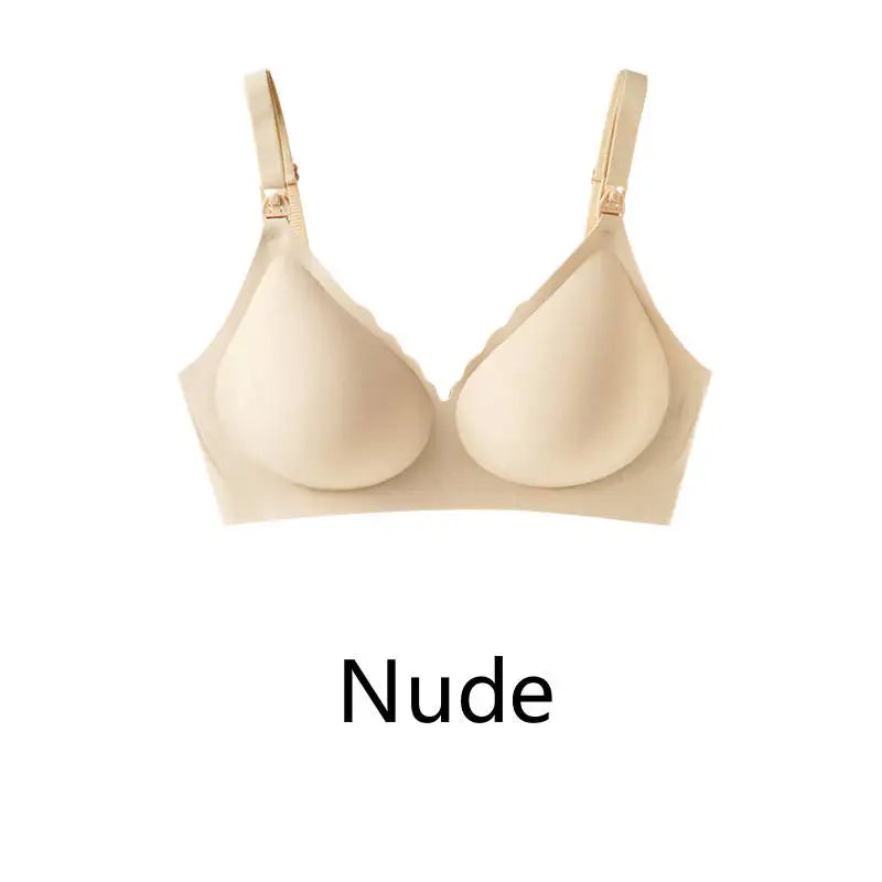 Front Open Nursing Bra Maternity Seamless Breastfeeding Underwear Ultra Thin Model FENB-01