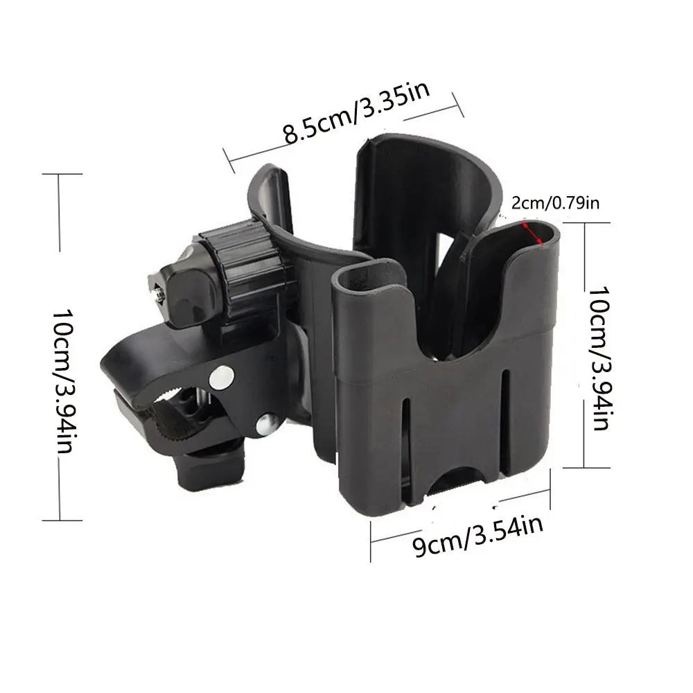 Quick Release Stroller Water Cup Holder with Phone Holder Detachable Stroller Water Bottle Organizer Adjustable 2-in-1 Design