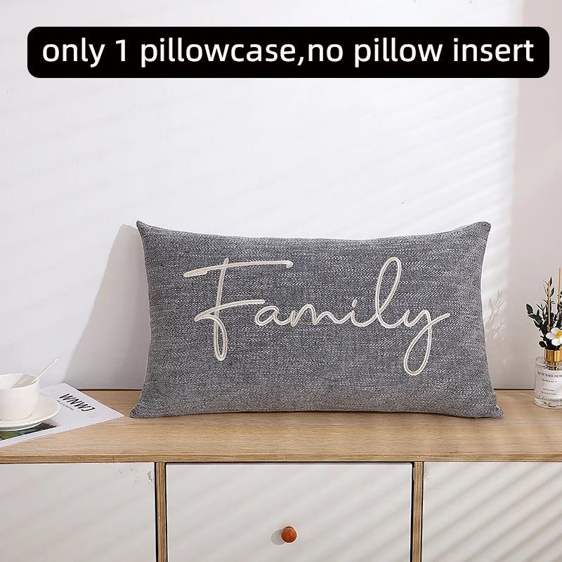 1 Pillow Set Pillowcase 35x60cm Embroidered With Hidden Zipper Decorative Cover For Bedroom
