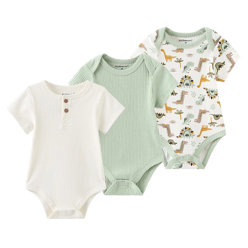 Four Seasons Unisex Infant Bodysuits Set 3 4 5 Pcs Cartoon Print Newborn Onesies