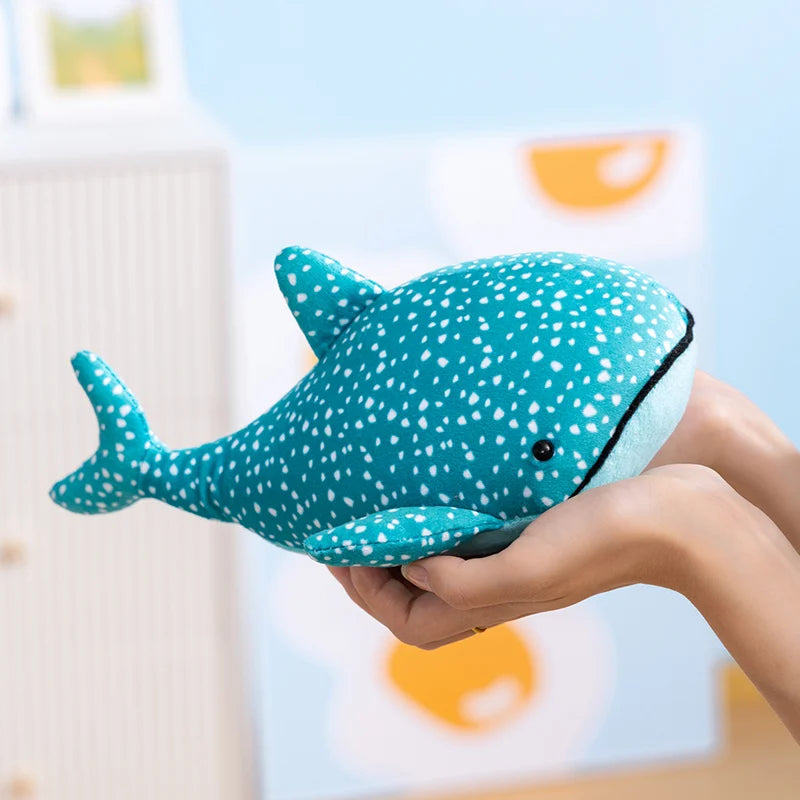 25cm Soft Whale Plush Toys Blue Whale Shark Stuffed Fish Dolls Cute Ocean Animal Plushies Children's Room Decor Xmas Gift