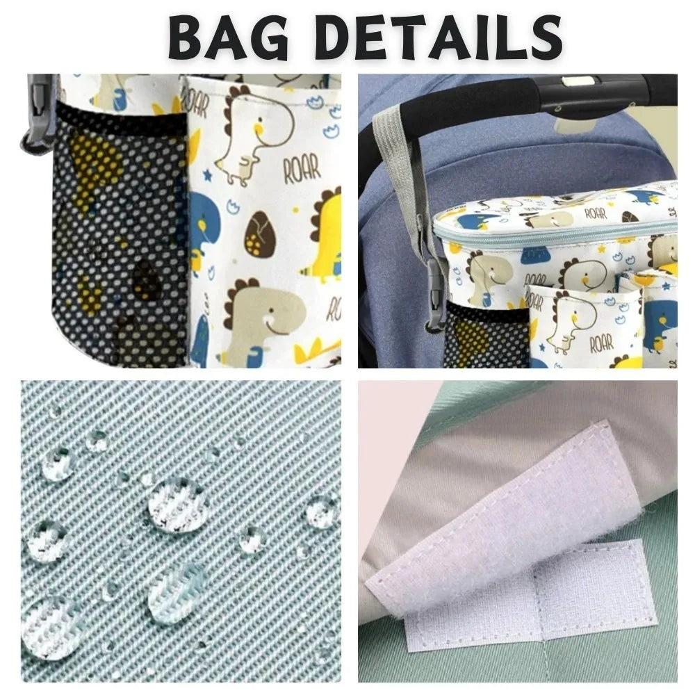 Oxford cloth Baby Stroller Bag Printed Pram Buggy Cartoon Stroller Organizer Large Capacity Multi-functional