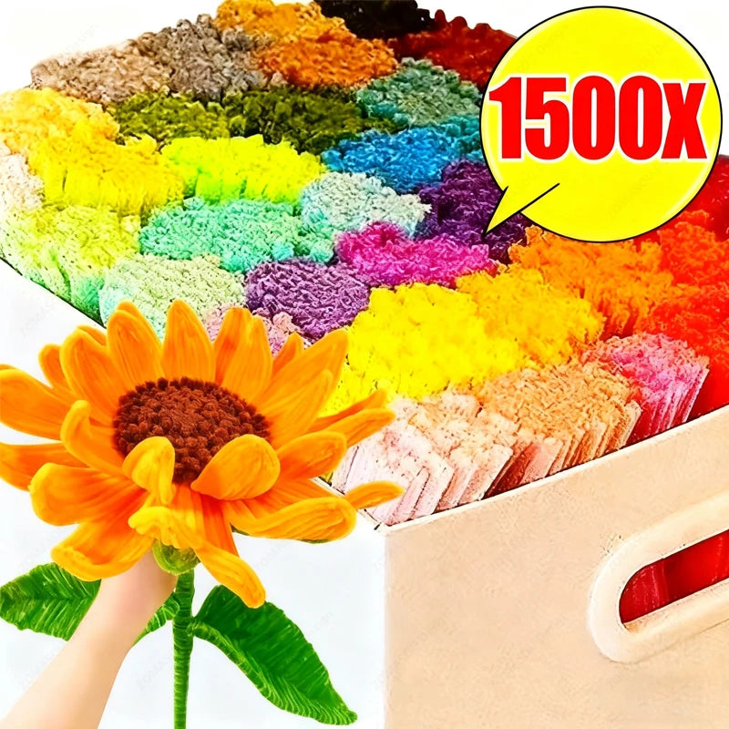 100-1500Pcs Plush Multicolor Chenille Stems Pipe Cleaners For Kids Diy Arts And Crafts