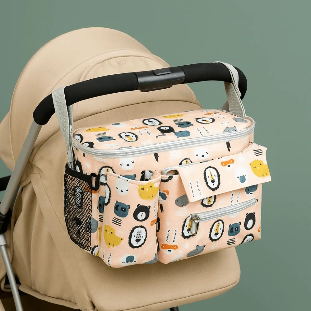 Oxford cloth Baby Stroller Bag Printed Pram Buggy Cartoon Stroller Organizer Large Capacity Multi-functional