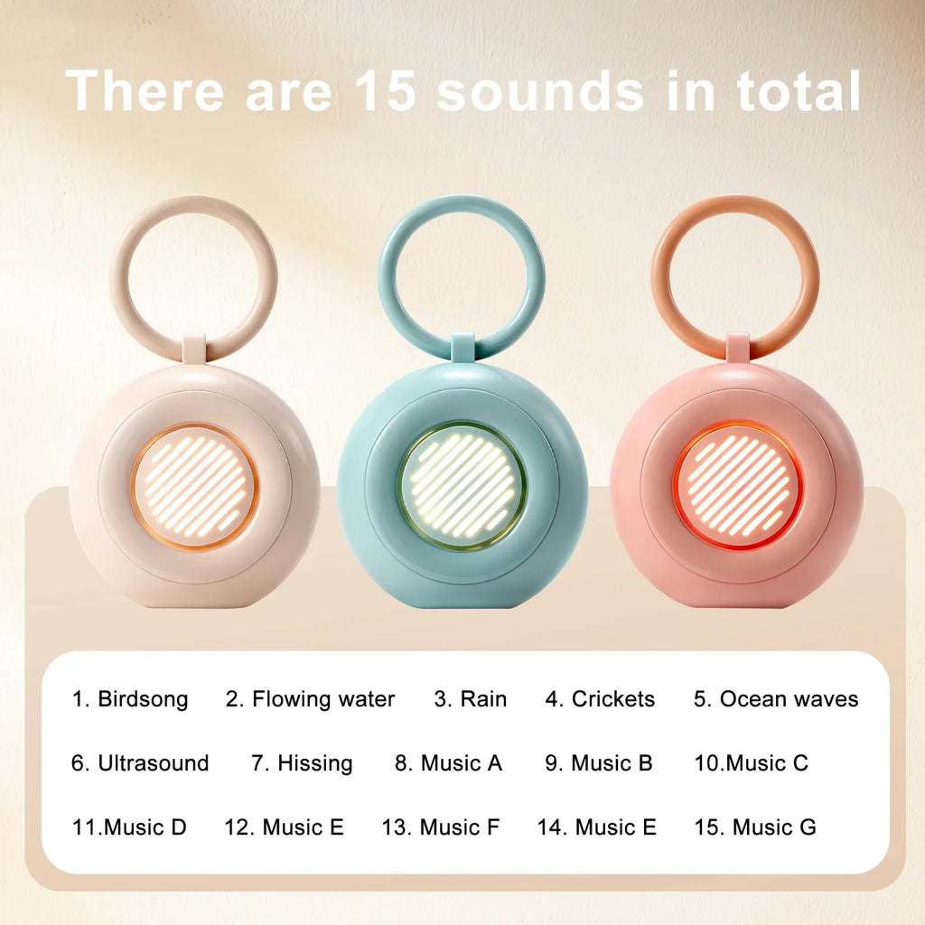 Baby White Noise Machine with light, fast sleep 15 Soothing Sounds, Portable USB Mini Sleep Device for Newborn, Travel & Crib