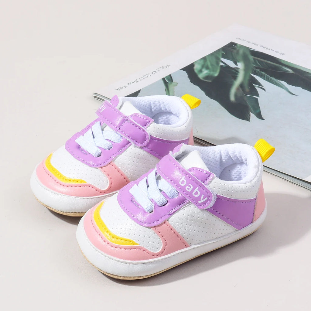 Hot Selling Newborn Baby Boys And Girls First Walking Causal Shoes Outdoor Anti Slip TPR Soles For Baby Unisex Toddler Shoes