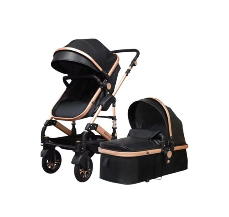 Agape PU Leather 2 in 1 Stroller-Bassinet