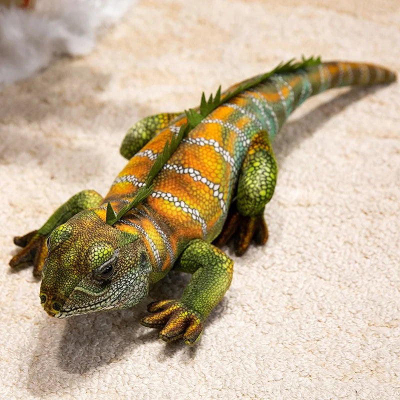 Hot Tropical Rainforest Wildlife Simulation Lizard Plush Doll Lifelike Chameleon Stuffed Toys Cute Reptile Pet Model Kids Gifts