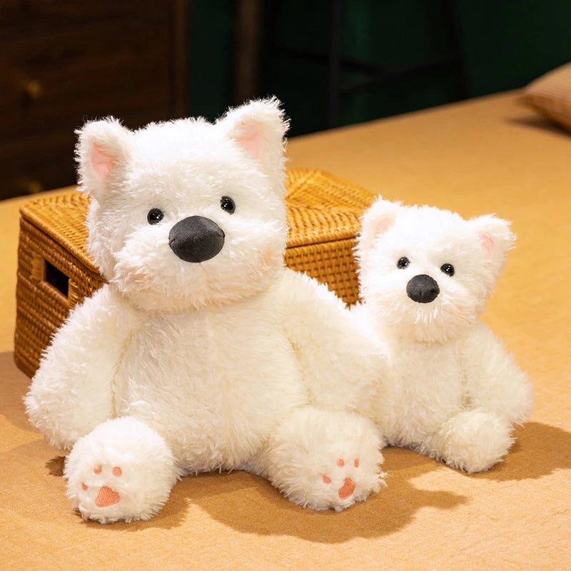 Hot 33/45cm Cute Plush West Highland Dog Plush Toy White Terrier Dolls Stuffed Soft Dog Pillow Kawaii Toy For Birthday Xmas