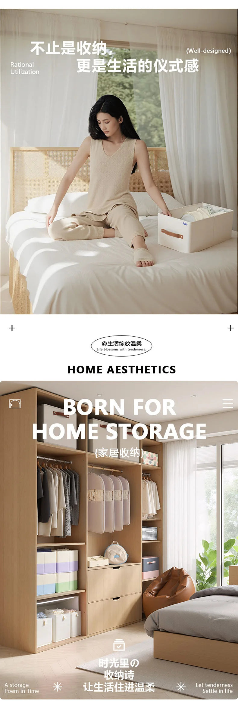 Clothes Organizers Underwear Pants Storage Box of Cabinets and Drawers Oxford Foldable Boxes for Bedroom Wardrobe Organization