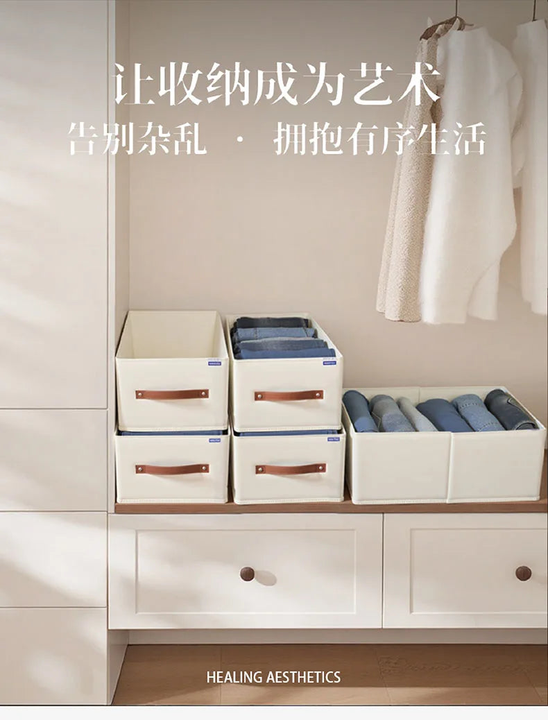 Clothes Organizers Underwear Pants Storage Box of Cabinets and Drawers Oxford Foldable Boxes for Bedroom Wardrobe Organization