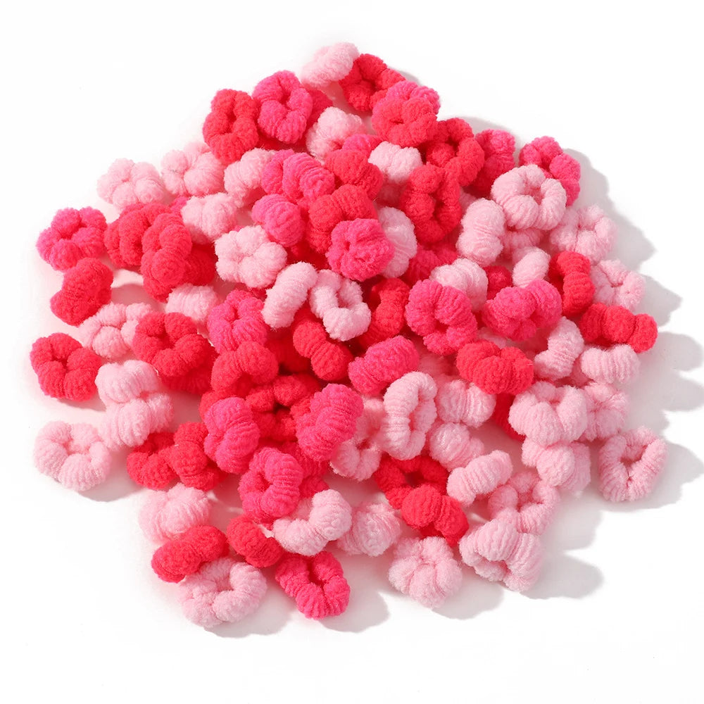 Elastic Hair Bands For Children Colorful Ponytail Holders 100 Pcs Mini Scrunchie Hair Ties