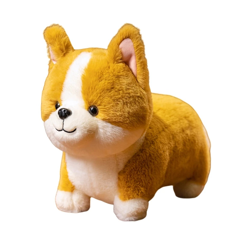Hot Lifelike Corgi Dog Plush Toy Stuffed Animal Cute Simulation Puppy Inu Fluffy Appease Baby Doll Gift for Children Birthday