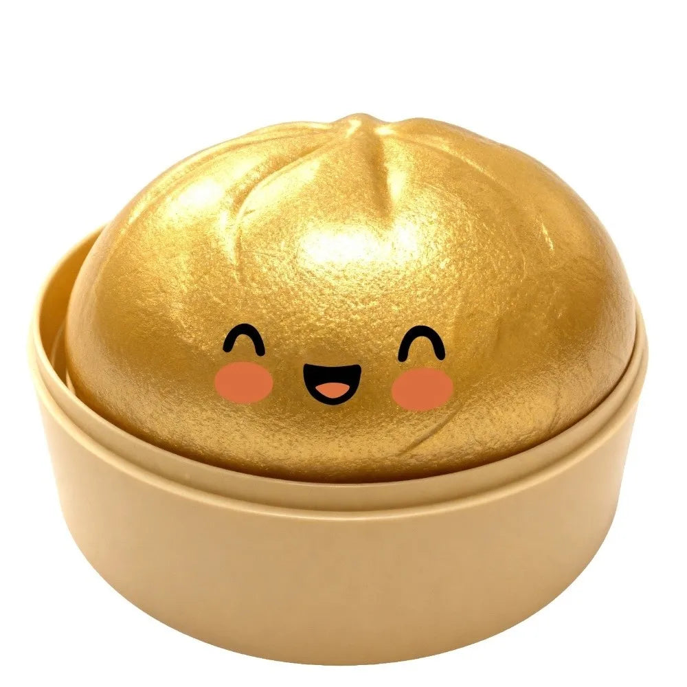Glitter Dumplings Squishy Toy Soft with Steamer Squishy Toy Slow Resilience Fidget Stress Relief Sensory Ball