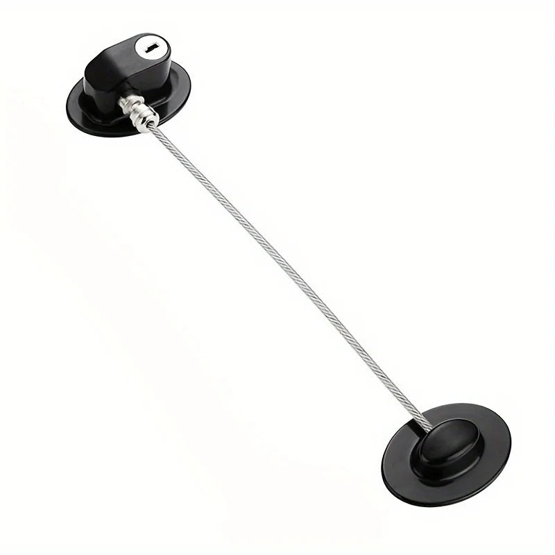 1/2Pcs Strong Adhesive Teenager Safety Stainless Steel Refrigerator Lock with 2 Keys Suitable for Cabinet Locks Drawer Locks