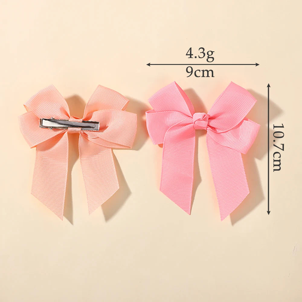 30Pcs/lot Boutique Ribbon Tassel Bow Hair Clip Set Colorful Cheer Bow Hairgripes Girls Lovely Headdress Gift