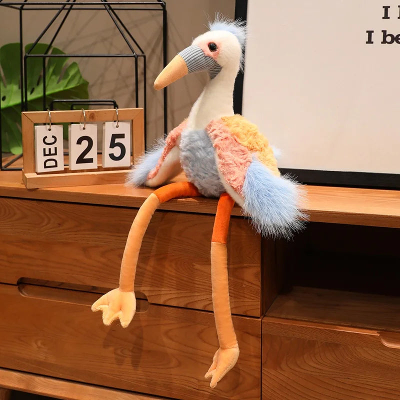 Wholesale Fantastic Crowned Crane Doll Stuffed Plush Balearica Big Bird Cartoon Long Legs Animal Toy Colorful Plushie Gift
