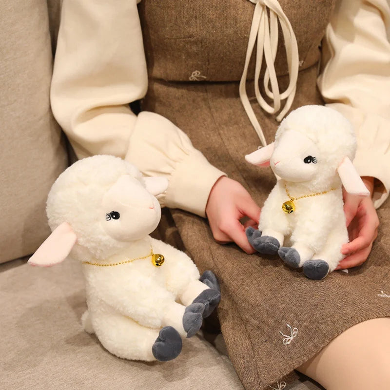 2026 Adorable Bell Sheep Stuffed Plush Toys Accompany Sheep Stuffed Animals Soft Collectible Kids Fans Birthday Xmas Toys Gift