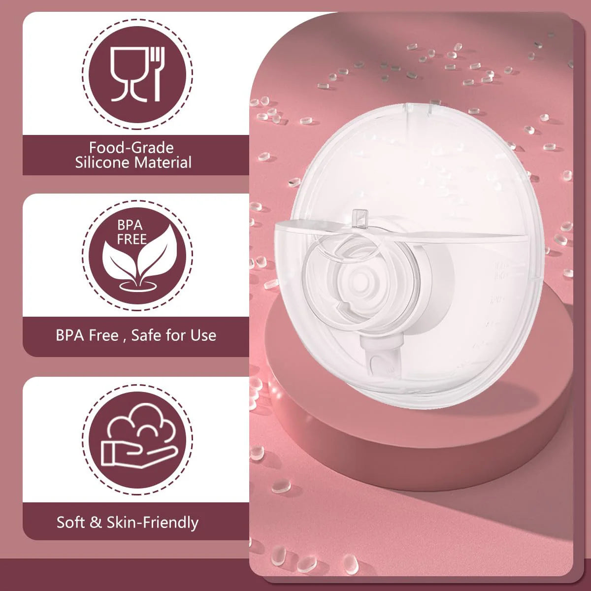 One Full Set Collector Cup Only Compatible with Momcozy M5 Breast Breast Pump Replacement Accessories, Full Breastpump Parts