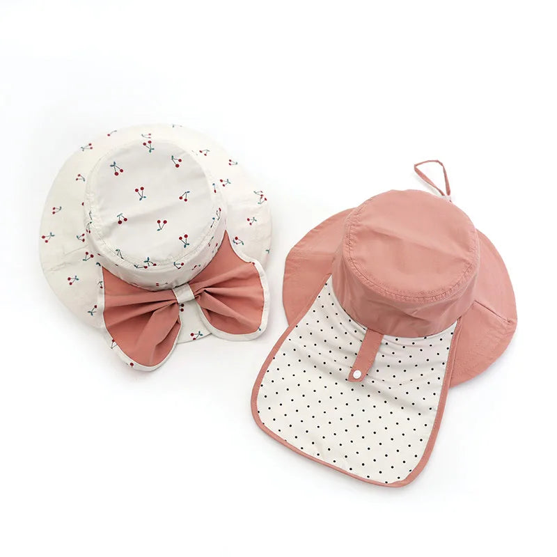 girls' spring and summer sun protection children's Korean-style fashion casual outdoor travel sunshade shawl and fisherman hat