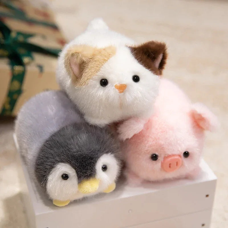 Cute Stuffed Plush Toys Lying Red Panda Fox Sloth Cat Soft Baby Plushie Gifts - Animal Themed Dolls for Children