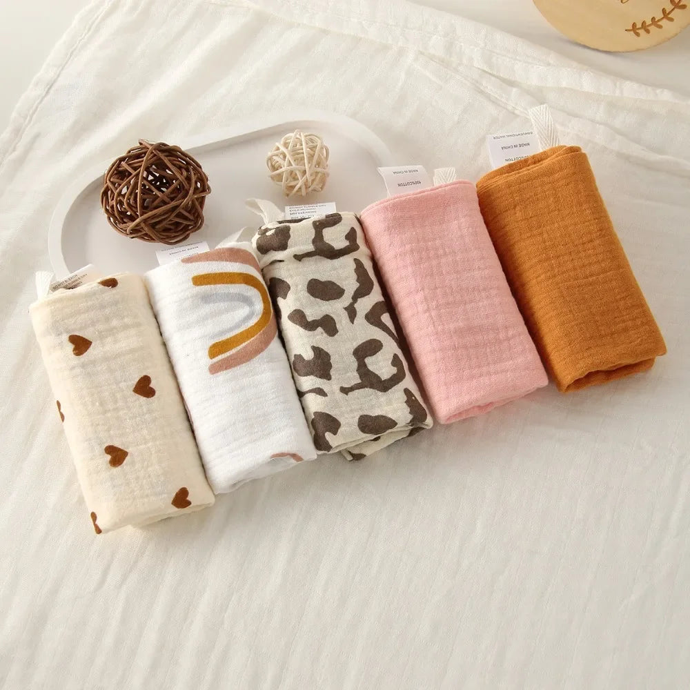 Baby Cotton Washcloth 6-Layer Gauze 22x23 cm Absorbent Square Towels for Newborns