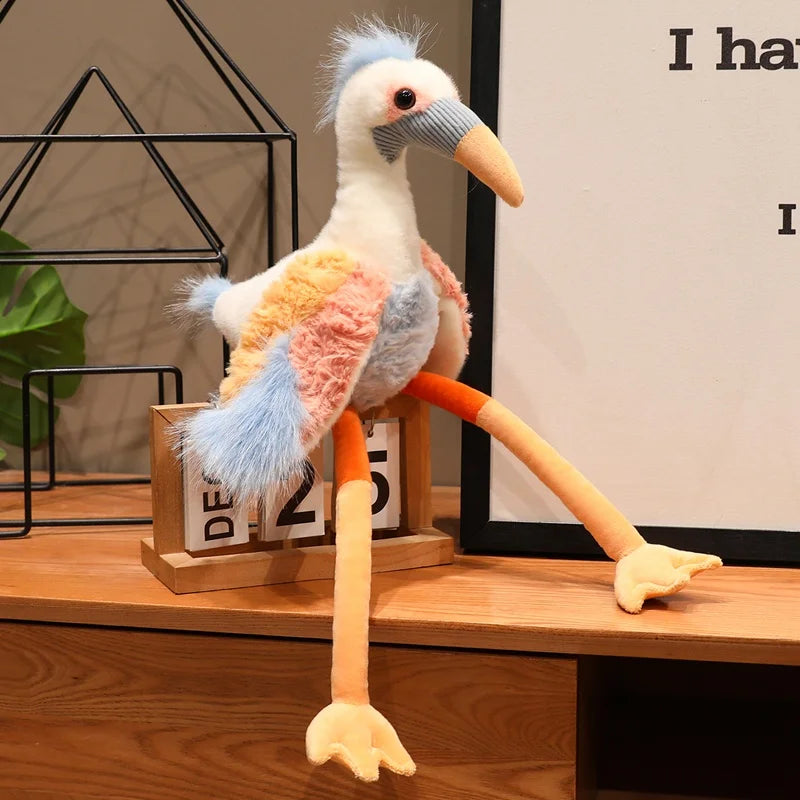Wholesale Fantastic Crowned Crane Doll Stuffed Plush Balearica Big Bird Cartoon Long Legs Animal Toy Colorful Plushie Gift