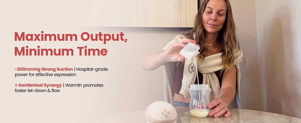 NCVI Heated Electric Breast Pump,360° Warm Wearable Hands Fre, 4 Modes 9 Levels,Leakproof Ultra Quiet Slim, 2000mAh Long Battery